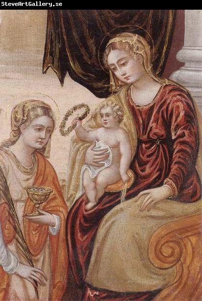 unknow artist The madonna and child with saint lucy